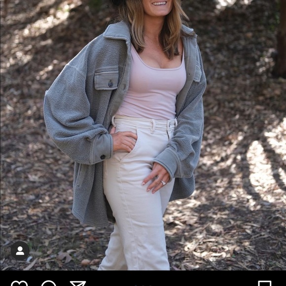 Free People sold out Ruby Jacket Olive like new size S fleece cozy sweatshirt - Picture 2 of 5